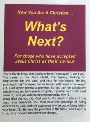 Tract: What's Next? (For New Christians) [100 Pack] PB - Victory Gospel Tracts